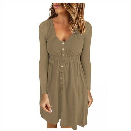 Aueoeo Women Dress Shoes Women s Casual Autumn Solid Sexy U-Neck Buttons Long Sleeve Waist Dress
Aueoeo Women Dress Shoes Women s Casual Autumn Solid Sexy U-Neck Buttons Long Sleeve Waist Dress