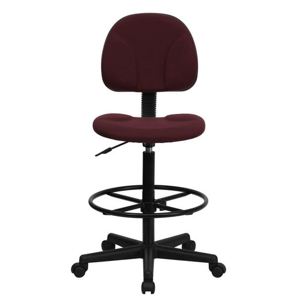 Ergonomic Multi-Function Adjustable Height Drafting Stool, Burgundy