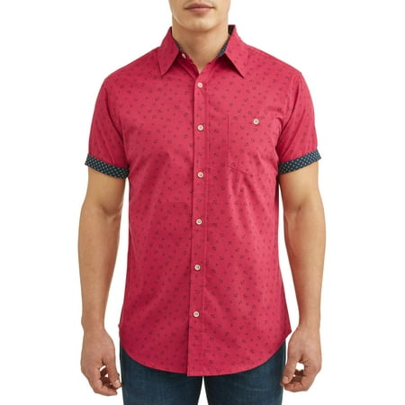 Lee Men's Short Sleeve Button Down Shirt with All-over Prints, Available up to Size 2XL