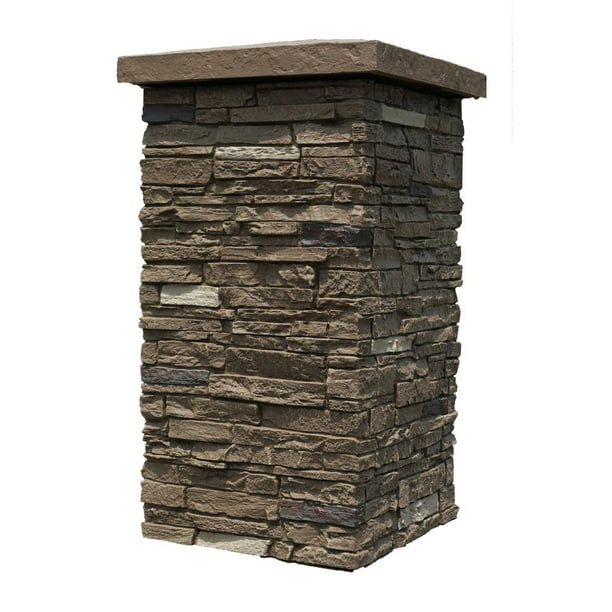 NextStone Faux Polyurethane Stone Column Wrap - Brunswick Brown