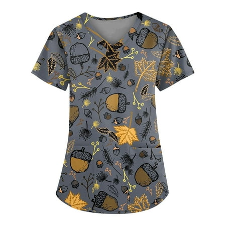 Sksloeg Printed Scrub Tops Women Animal Cat Bat Print Halloween Top Workwear with Pockets Short Sleeve V-Neck Nursing Working Uniform Gray 4XL
Sksloeg Printed Scrub Tops Women Animal Cat Bat Print Halloween Top Workwear with Pockets Short Sleeve V-Neck Nursing Working Uniform Gray 4XL