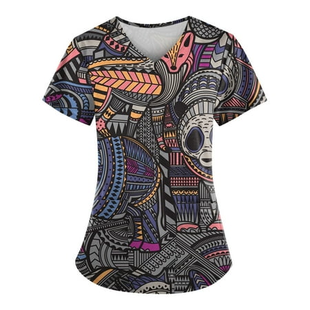 Apepal Women T-shirt Cute Print Short Sleeve V-neck Top Work Uniform Pocket Scrub Tops
Apepal Women T-shirt Cute Print Short Sleeve V-neck Top Work Uniform Pocket Scrub Tops