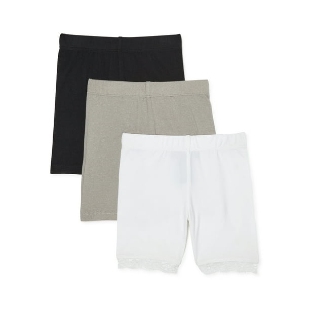 Dreamstar Girls Solid Bike Shorts, 3-Pack, Sizes 2-16