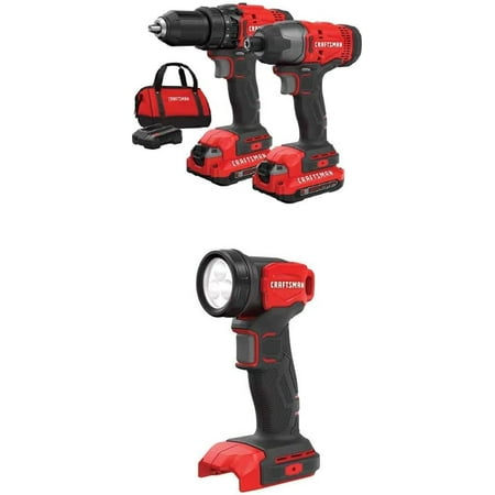 Manzhi Cordless Drill Combo Kit 2 Tool & LED Work Light (CMCK200C2 & CMCL020B)