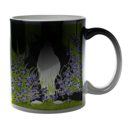KuzmarK Black Heat Morph Color Changing Coffee Cup Mug 11 Ounce - Tuxedo Maine Coon Cat with Blue-Eyed Grass Art by Denise Every
KuzmarK Black Heat Morph Color Changing Coffee Cup Mug 11 Ounce - Tuxedo Maine Coon Cat with Blue-Eyed Grass Art by Denise Every