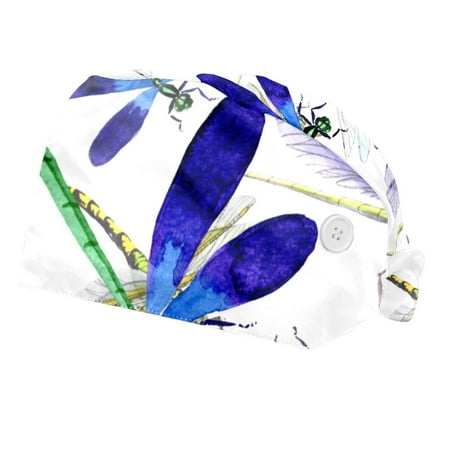 2PCS Working Cap with Buttons and Sweatband Adjustable Tie Back Hats Bouffant Caps Watercolor Dragonfly Scrub Turban Hat
2PCS Working Cap with Buttons and Sweatband Adjustable Tie Back Hats Bouffant Caps Watercolor Dragonfly Scrub Turban Hat