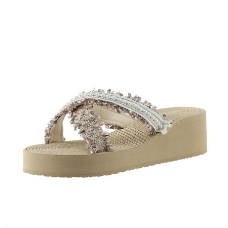 Fsqjgq S Slippers for Women Size 8 Fashion Spring and Summer Women Slippers Thick Bottom Wedge Heel Lightweight Pearl Sequins Beach Style Womens Thong Slippers for Arthritis A 37
Fsqjgq S Slippers for Women Size 8 Fashion Spring and Summer Women Slippers Thick Bottom Wedge Heel Lightweight Pearl Sequins Beach Style Womens Thong Slippers for Arthritis A 37
