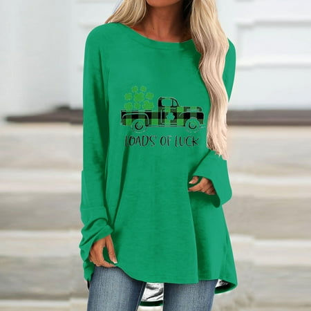 Tawop Christmas Scrub Tops Women St. Patrick S Day Ladies O-Neck Loose Casual Print T-Shirts Long Sleeve Black Blouse For Women Dressy Womens T Shirts
Tawop Christmas Scrub Tops Women St. Patrick S Day Ladies O-Neck Loose Casual Print T-Shirts Long Sleeve Black Blouse For Women Dressy Womens T Shirts