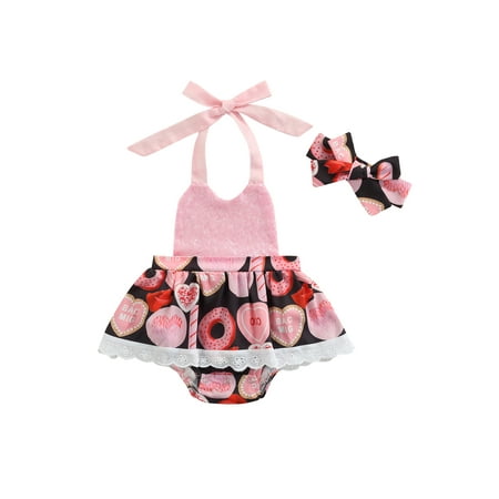Suanret Valentine s Day 2Pcs Kids Baby Girls Outfit Sequined Heart Print Halter Neck Romper Dress+Headband Pink 12-18 Months
Suanret Valentine s Day 2Pcs Kids Baby Girls Outfit Sequined Heart Print Halter Neck Romper Dress+Headband Pink 12-18 Months