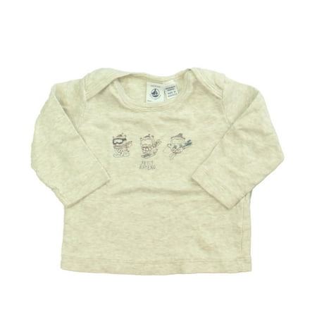 Pre-owned Petit Bateau Boys Gray Long Sleeve T-Shirt size: 6 Months