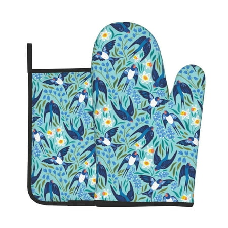 Lukts Flying Swallows Print Kitchen Heat-Resistant Gloves and Spacers 2pcs Set Suitable for Baking and Cooking
Lukts Flying Swallows Print Kitchen Heat-Resistant Gloves and Spacers 2pcs Set Suitable for Baking and Cooking