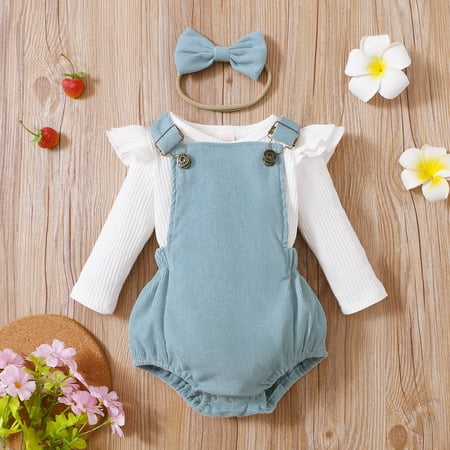 PatPat Infant Baby Girls Romper Overall Outfit Set 3pcs Long Sleeve Ribbed Shirt Tee Cross Back Suspender Jumpsuit Headband Fall Clothes Set 3-24Month
PatPat Infant Baby Girls Romper Overall Outfit Set 3pcs Long Sleeve Ribbed Shirt Tee Cross Back Suspender Jumpsuit Headband Fall Clothes Set 3-24Month