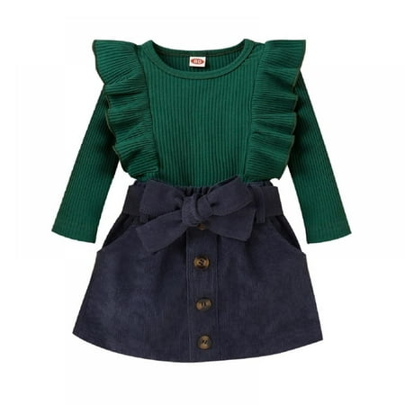 GYRATEDREAM Little Girl Skirt Outfit Long Sleeve Ruffle Shirt Top Mini Skirt Set 2Pcs Kids Clothes Spring Summer Outfit Size 9-12 Months
GYRATEDREAM Little Girl Skirt Outfit Long Sleeve Ruffle Shirt Top Mini Skirt Set 2Pcs Kids Clothes Spring Summer Outfit Size 9-12 Months