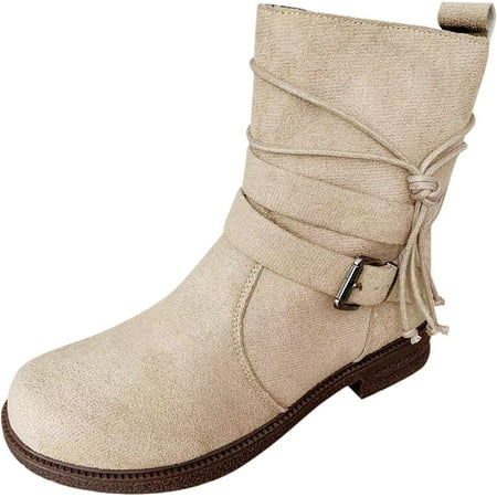 Women Buckle Decor Tie Side Faux Suede Boots Casual Single Boots Ladies Shoes Short Boots X Boots
Women Buckle Decor Tie Side Faux Suede Boots Casual Single Boots Ladies Shoes Short Boots X Boots