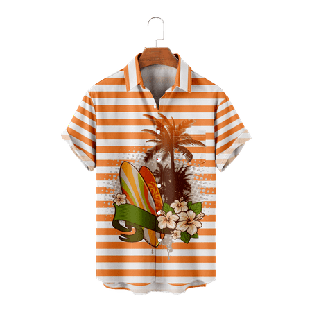 MLFU Teens Mens Stripes Shirt Button Down Short Sleeve Tropical Fashion Shirts Summer Clothing for Teen and Adult
MLFU Teens Mens Stripes Shirt Button Down Short Sleeve Tropical Fashion Shirts Summer Clothing for Teen and Adult