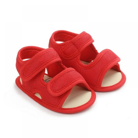Baby Boys Girls Soild Summer Breathable Anti-Slip Shoes Sandals Toddler Soft Soled Shoes 0-18 Monthes