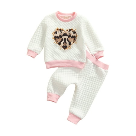 Frobukio Autumn Winter Kids Baby Girls Clothes Sets Leopard Heart Pearl Long Sleeve Sweatshirt Pants White 3-4 Years
Frobukio Autumn Winter Kids Baby Girls Clothes Sets Leopard Heart Pearl Long Sleeve Sweatshirt Pants White 3-4 Years