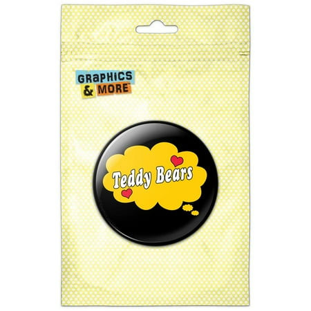 Dreaming of Teddy Bears Yellow Refrigerator Button Magnet