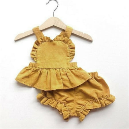Baby Girls Summer Strap Ruffled T Shirts Tops + Solid Shorts Outfits Clothes Set For 0-24 Months
Baby Girls Summer Strap Ruffled T Shirts Tops + Solid Shorts Outfits Clothes Set For 0-24 Months