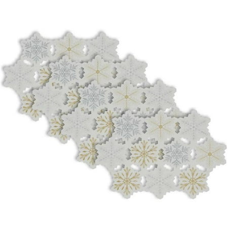 Placemat Embroidered SnowfLake Set of 4