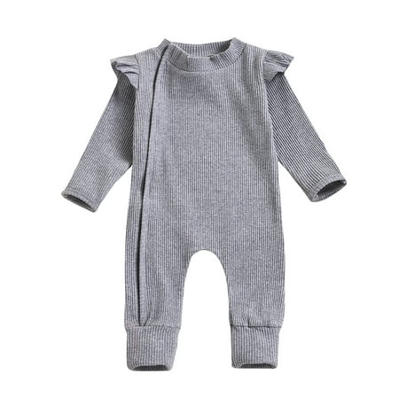 Canrulo Infant Toddler Unisex Baby Boy Girl Solid Color Long Sleeve Jumpsuit One Piece Zipper Bodysuit Fall Winter Clothes Gray 9-12 Months
Canrulo Infant Toddler Unisex Baby Boy Girl Solid Color Long Sleeve Jumpsuit One Piece Zipper Bodysuit Fall Winter Clothes Gray 9-12 Months