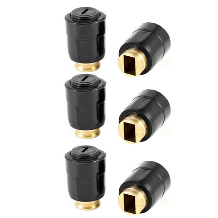 6 Pcs 10mmx6mm Brass Rectangular Hole Carbon Brush Holder Cap Cover Replacement