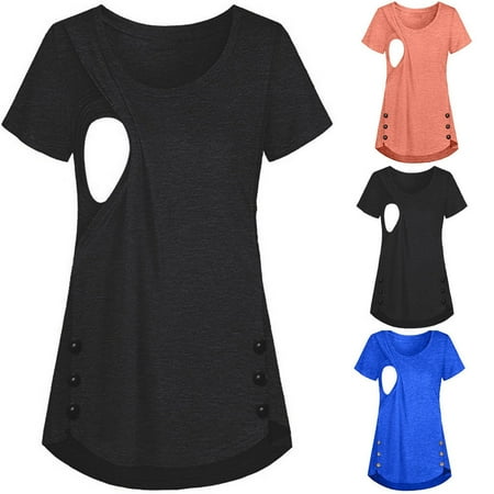 Tejiojio Maternity/Labor/Nursing Clothing Clearance Maternity O-Neck Solid Short Sleeve Breast-Feeding Pregnant Woman Nursing Blouse
Tejiojio Maternity/Labor/Nursing Clothing Clearance Maternity O-Neck Solid Short Sleeve Breast-Feeding Pregnant Woman Nursing Blouse