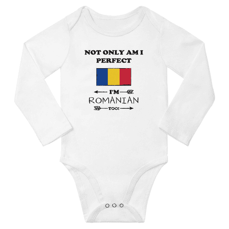 Not Only am i Perfect I m Romanian Too! Baby Long Sleeve Bodysuits Unisex Gifts (White 24 Months)
Not Only am i Perfect I m Romanian Too! Baby Long Sleeve Bodysuits Unisex Gifts (White 24 Months)