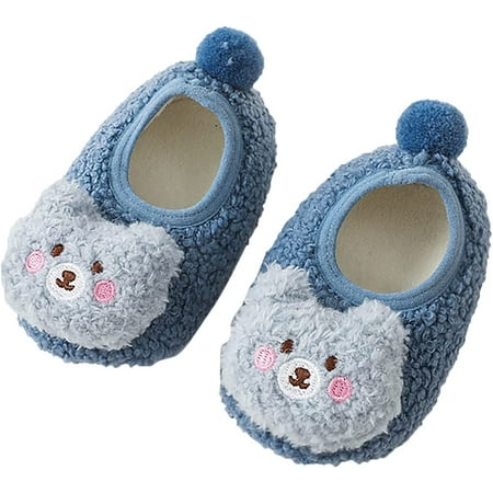 QWZNDZGR Plush Slip On Moccasins Baby Fleece Booties Newborn Unisex Booties Soft Sole Non Skid Cirb Sneaker Moccasins
