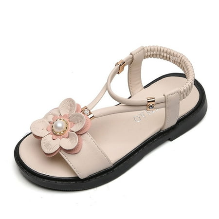 Baby Girls Boys Summer Sandals Cross Rubber Sandals Girls Kids Non-Slip Sandals Shoes Flower Toddler Shoes