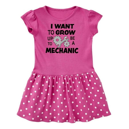 Inktastic I Want To Grow up To Be a Mechanic Gift Toddler Girl Dress