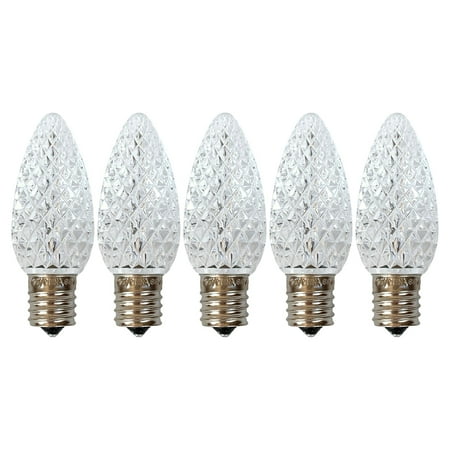 Pack of (5) Warm White C9 faceted bulbs