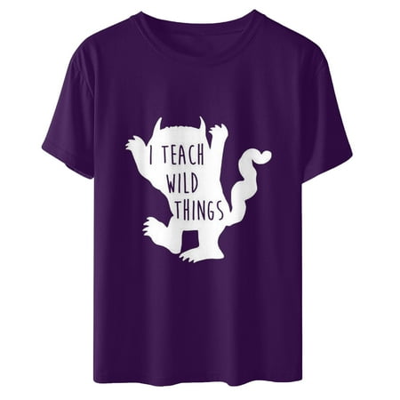 Women s Loose Pullover Teacher s Day Print Round Neck Short Sleeve Top Short Sleeve Round Neck Top/Shirt Vintage Tees for Women Purple XL
Women s Loose Pullover Teacher s Day Print Round Neck Short Sleeve Top Short Sleeve Round Neck Top/Shirt Vintage Tees for Women Purple XL