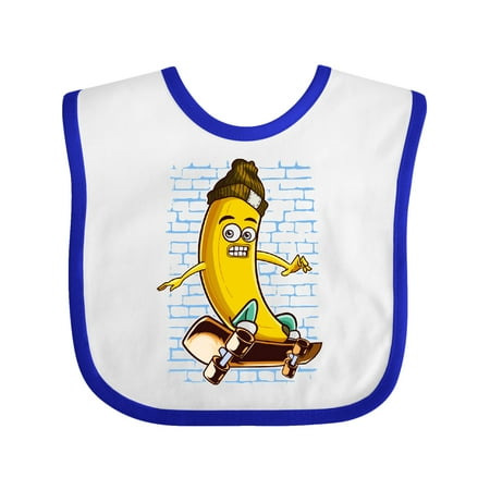 Inktastic Skateboarding Banana Funny Skater Gift Baby Boy or Baby Girl Bib