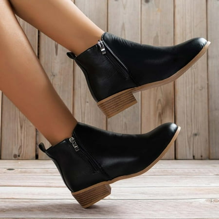 Tdoqot Womens Leather Shoes- Fashion Low-heeled Christmas Gifts Chunky Heel Women s Ankle Boots Black 36
Tdoqot Womens Leather Shoes- Fashion Low-heeled Christmas Gifts Chunky Heel Women s Ankle Boots Black 36