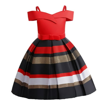 Girls Sleeveless Dress Round Neck Straps Color Block Striped Gown Formal Soft Smooth Party Wedding Outfits
Girls Sleeveless Dress Round Neck Straps Color Block Striped Gown Formal Soft Smooth Party Wedding Outfits