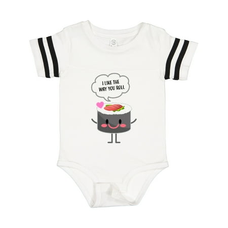 Inktastic Sushi I Like the Way You Roll Gift Baby Boy or Baby Girl Bodysuit
