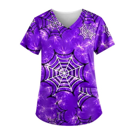 QAZXD Womens Tops and Blouses Summer Fashion Short Sleeve V-Neck T Shirts Printed Scrubs with Pocket
QAZXD Womens Tops and Blouses Summer Fashion Short Sleeve V-Neck T Shirts Printed Scrubs with Pocket