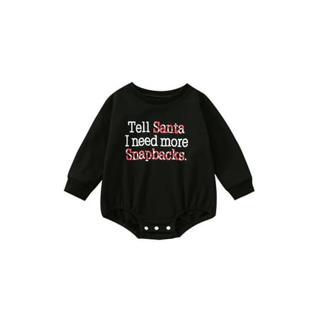 Infant Baby Boys Girls Christmas Romper Long Sleeve Crew Neck Letters Print Bodysuit for Casual Daily
Infant Baby Boys Girls Christmas Romper Long Sleeve Crew Neck Letters Print Bodysuit for Casual Daily