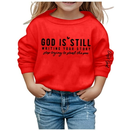 Krdevn Girl s Long Sleeve Soft Sweatshirt Graphic Kids Cute Round Neck Pullovers Top Clothes For Girls -Red 5-6 Years
Krdevn Girl s Long Sleeve Soft Sweatshirt Graphic Kids Cute Round Neck Pullovers Top Clothes For Girls -Red 5-6 Years