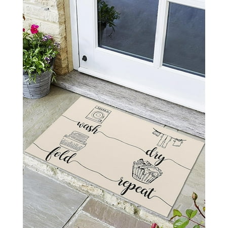 Indoor Outdoor Mats Laundry Room Theme Wash Dry Fold Repeat Retro Style Door Mat Non-Slip Absorbent Resist Dirt Entrance Mat Washable Welcome Mats for Entryway Low-Profile Floor Mats
Indoor Outdoor Mats Laundry Room Theme Wash Dry Fold Repeat Retro Style Door Mat Non-Slip Absorbent Resist Dirt Entrance Mat Washable Welcome Mats for Entryway Low-Profile Floor Mats