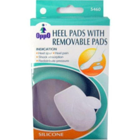Oppo Silicone Gel Heel Pads with Removable Pads, Medium (5460) 1 Pair (Pack of 2)