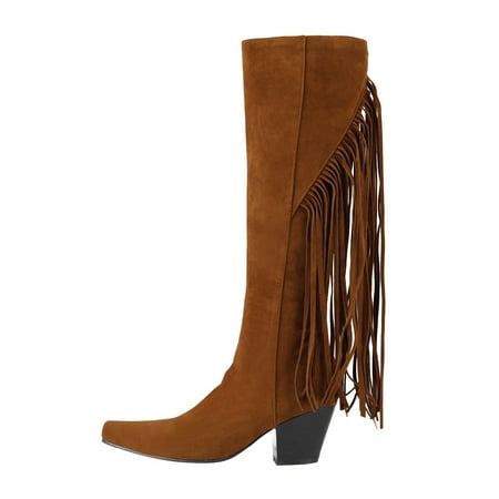 Women Walking Shoes Ladies Simple Fashion Square Heel Square Toe Solid Color Back Fringe Retro Mid High Boots Mid-Calf Boots for Women Suede Brown
Women Walking Shoes Ladies Simple Fashion Square Heel Square Toe Solid Color Back Fringe Retro Mid High Boots Mid-Calf Boots for Women Suede Brown