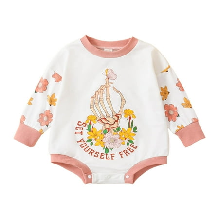 Fsqjgq New Born Girl Outfits Girls Long Sleeve Floral Letter Prints Pullover Romper Sweatshirt Bodysuits Ballet Attire Toddler Girls Cotton Blend Pink 90
Fsqjgq New Born Girl Outfits Girls Long Sleeve Floral Letter Prints Pullover Romper Sweatshirt Bodysuits Ballet Attire Toddler Girls Cotton Blend Pink 90
