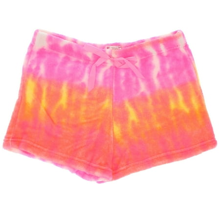Emme Jordan Junior s Fuzzy Pajama Shorts - Pink Tie Dye X-Large