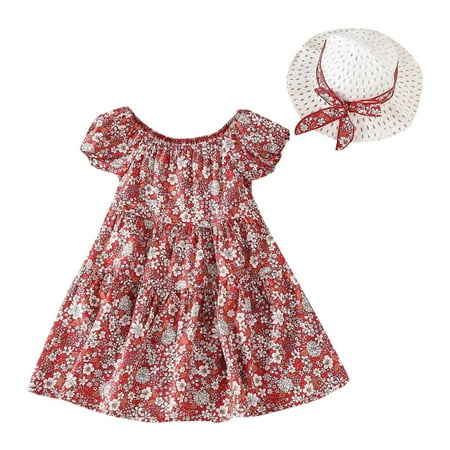 TAIAOJING Baby Girls Dresses Toddler Summer Sweet Dresses Floral Print Dress Princess Dress With Hat For 18-24 Months
TAIAOJING Baby Girls Dresses Toddler Summer Sweet Dresses Floral Print Dress Princess Dress With Hat For 18-24 Months
