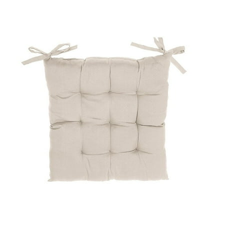 IH Casa Decor Polyester Tufted Chairpad (18 X 18) (Taupe) - Set of 2