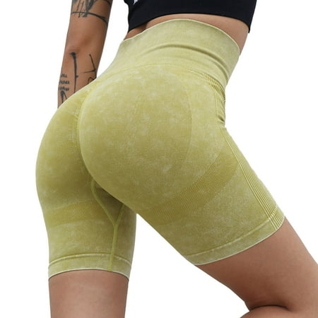 

Workout Shorts Womens Water Washed Scrub Pants Seamless High Waist Peach Lifting Jogging Fitness Yoga Pants