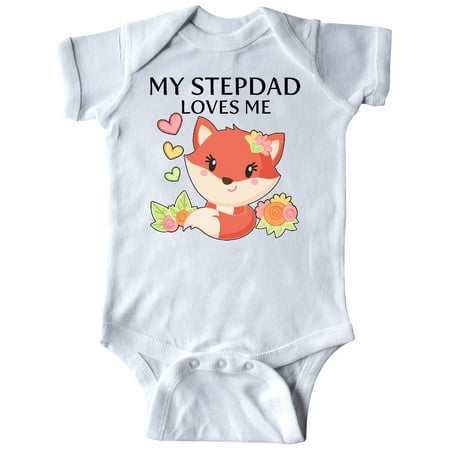 Inktastic My Stepdad Loves Me- little fox Gift Baby Boy or Baby Girl Bodysuit
