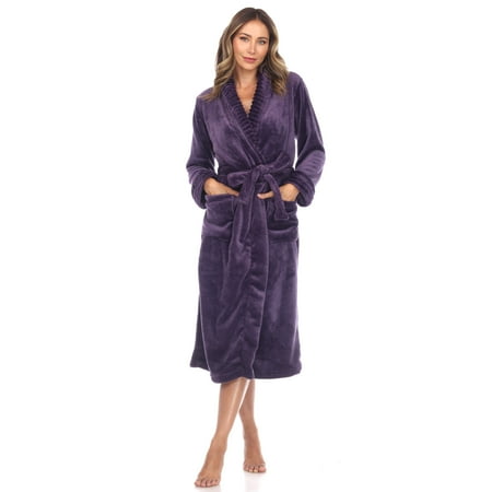 White Mark Women s Super Soft Lounge Robe - Extended Sizes